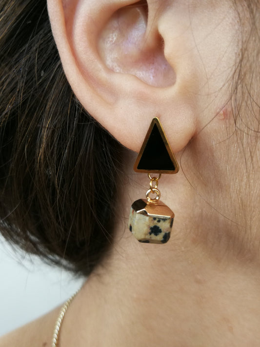 Dalmatian Geometry Earrings - Stainless Steel