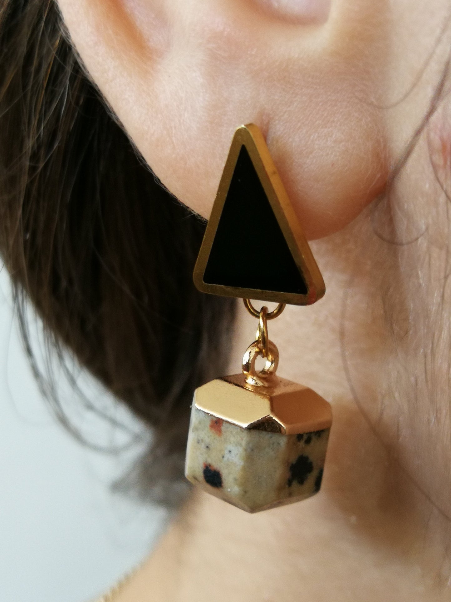 Dalmatian Geometry Earrings - Stainless Steel