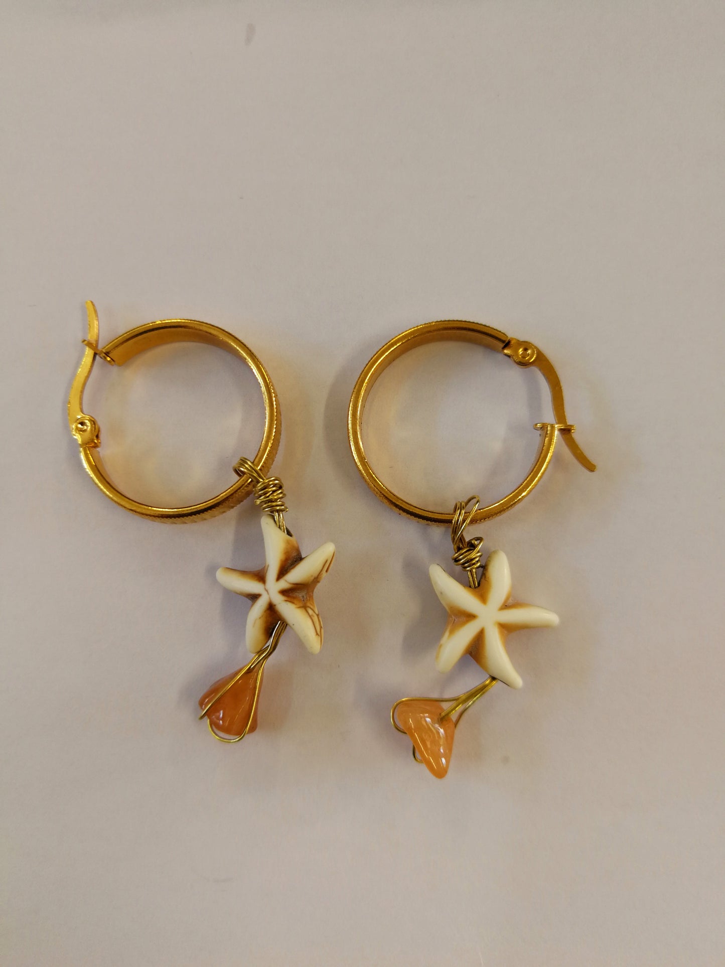 Starfish Hoop Earrings - Stainless Steel
