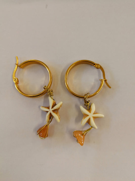 Starfish Hoop Earrings - Stainless Steel