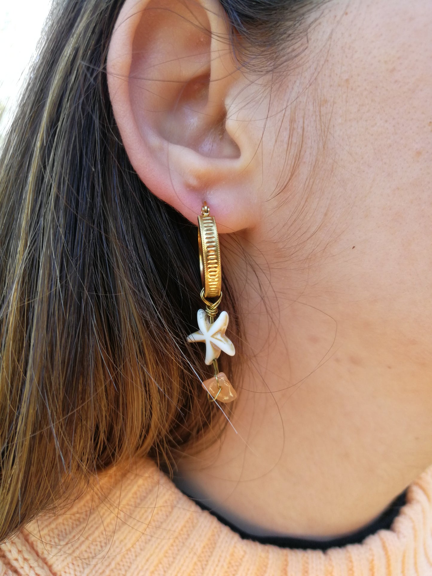 Starfish Hoop Earrings - Stainless Steel