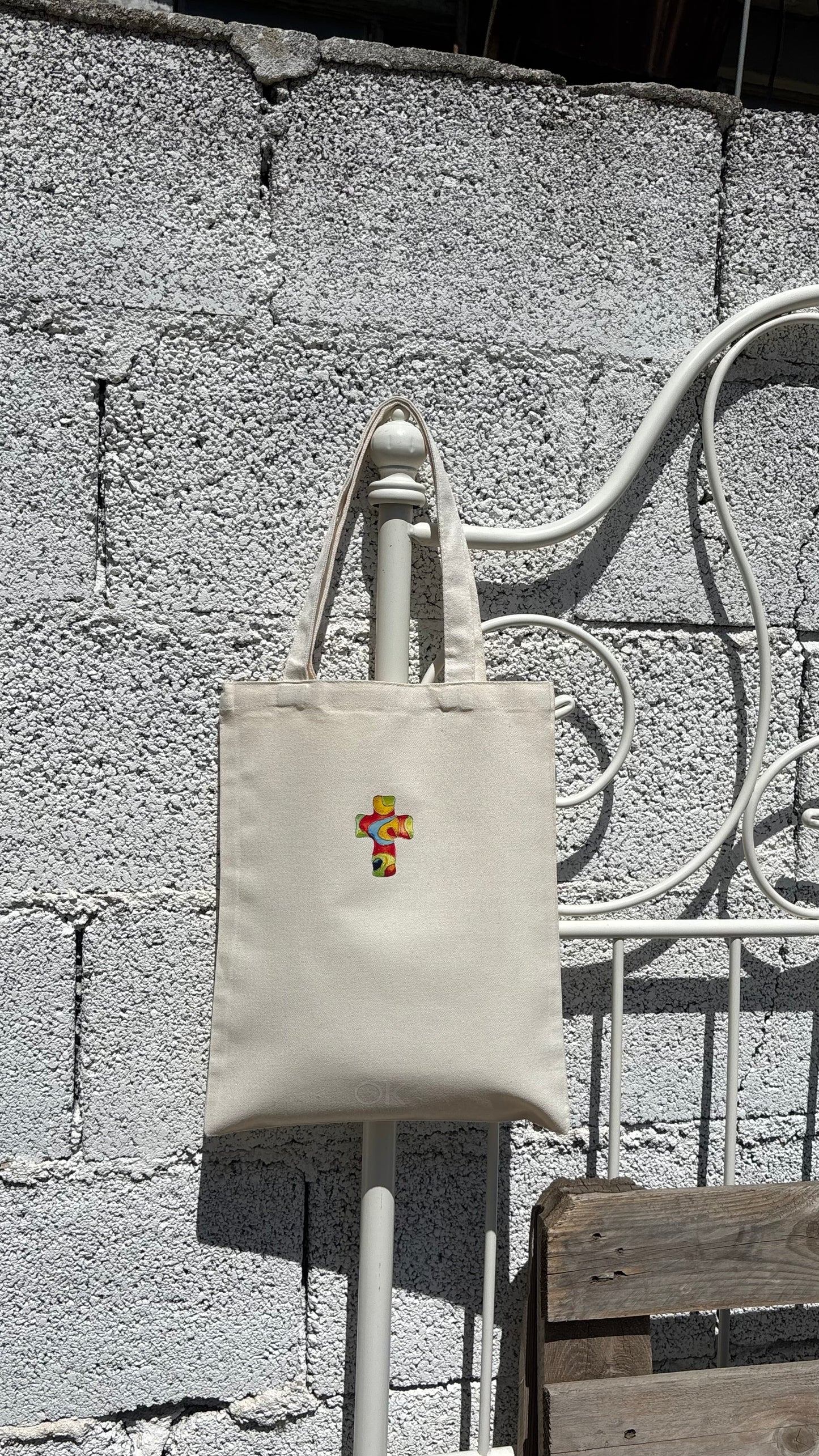 One of One Double-Sided Art Tote - Believe Cross