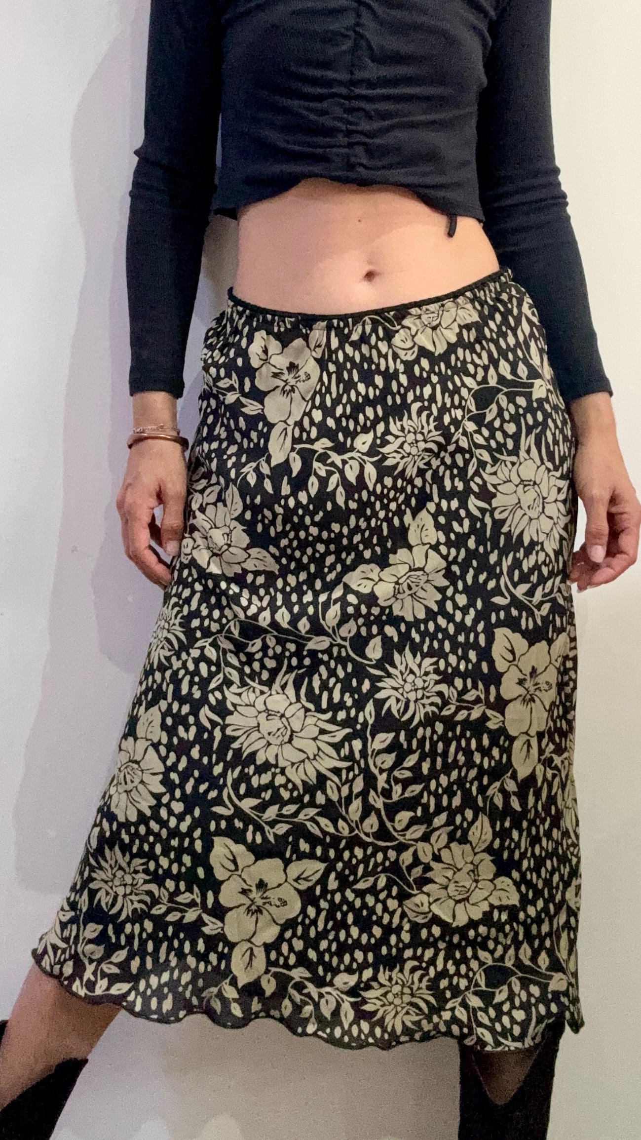 Vintage Floral Slip Skirt-Made in Cyprus