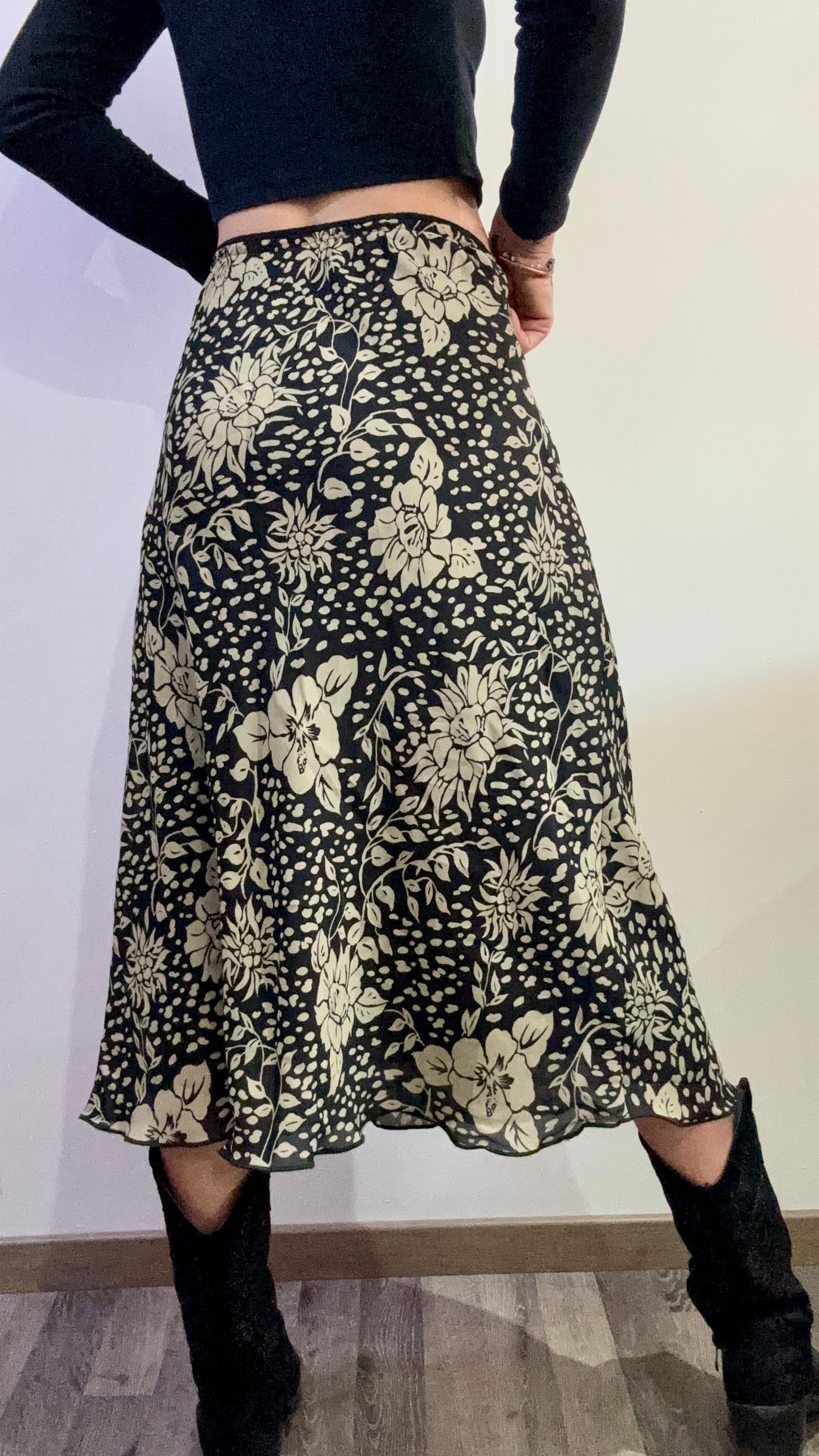 Vintage Floral Slip Skirt-Made in Cyprus