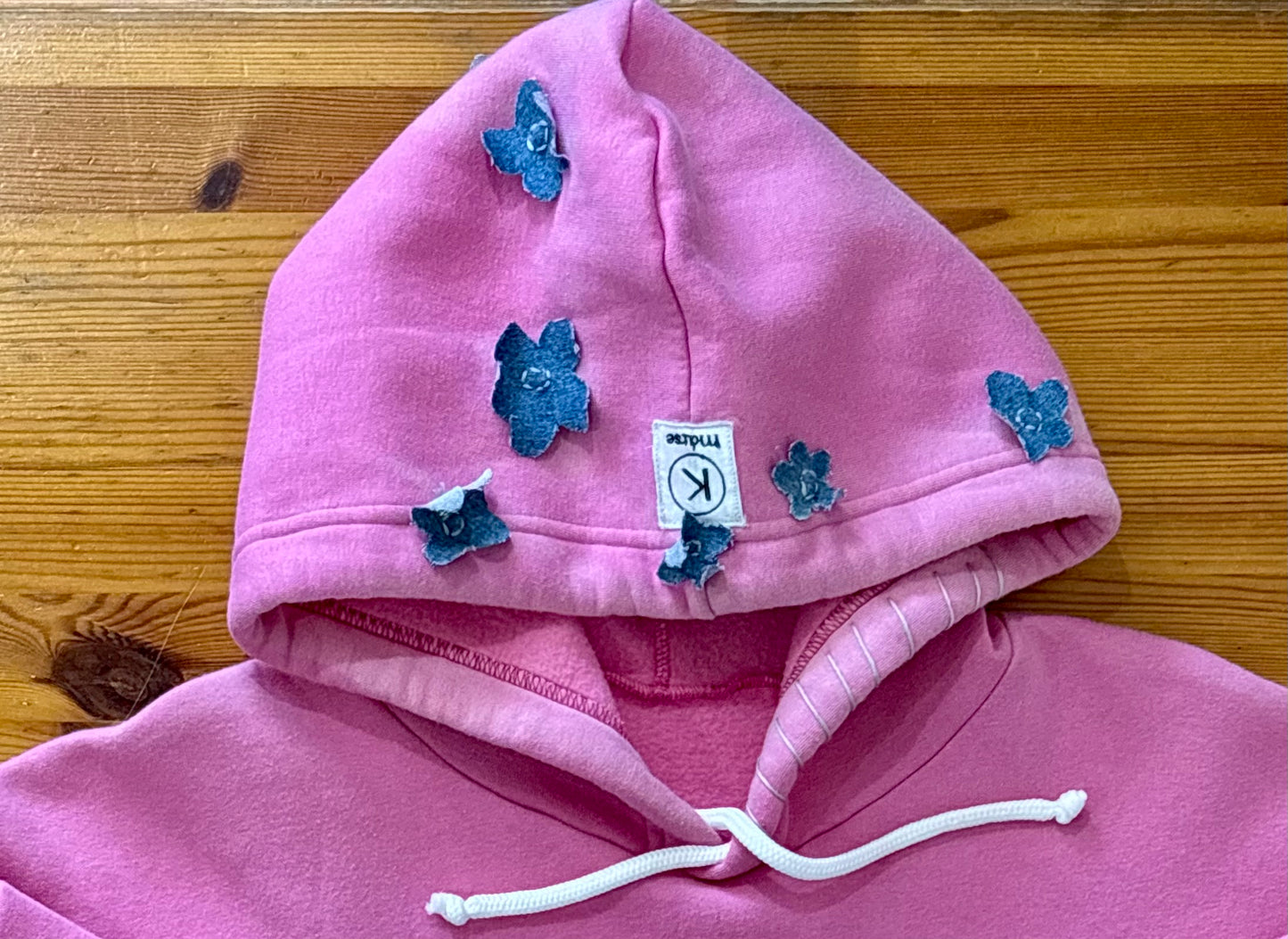 Pink Reworked Oversized Hoodie – Sisley Detail Edition