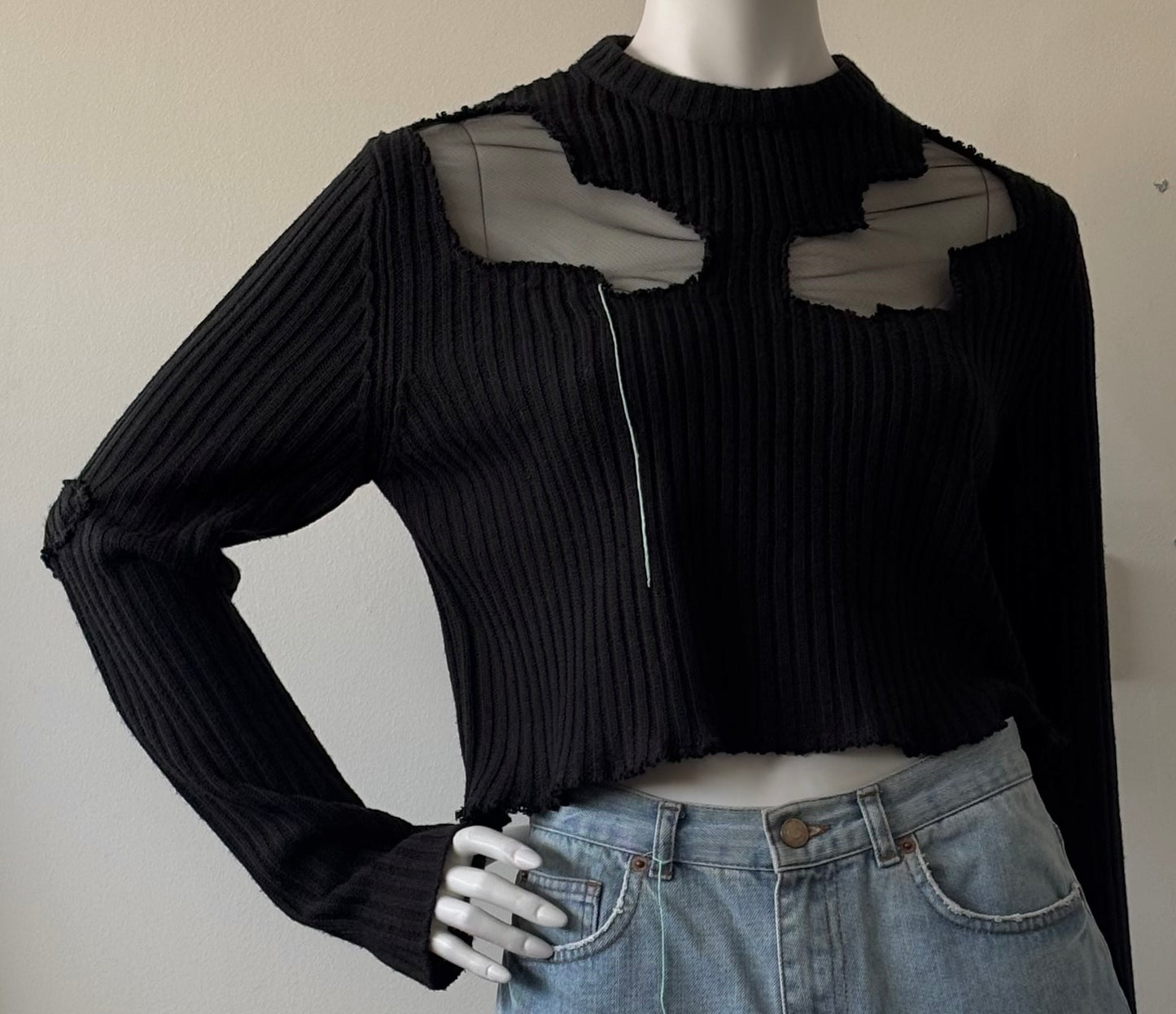 Black Reworked Knit Top - One of One