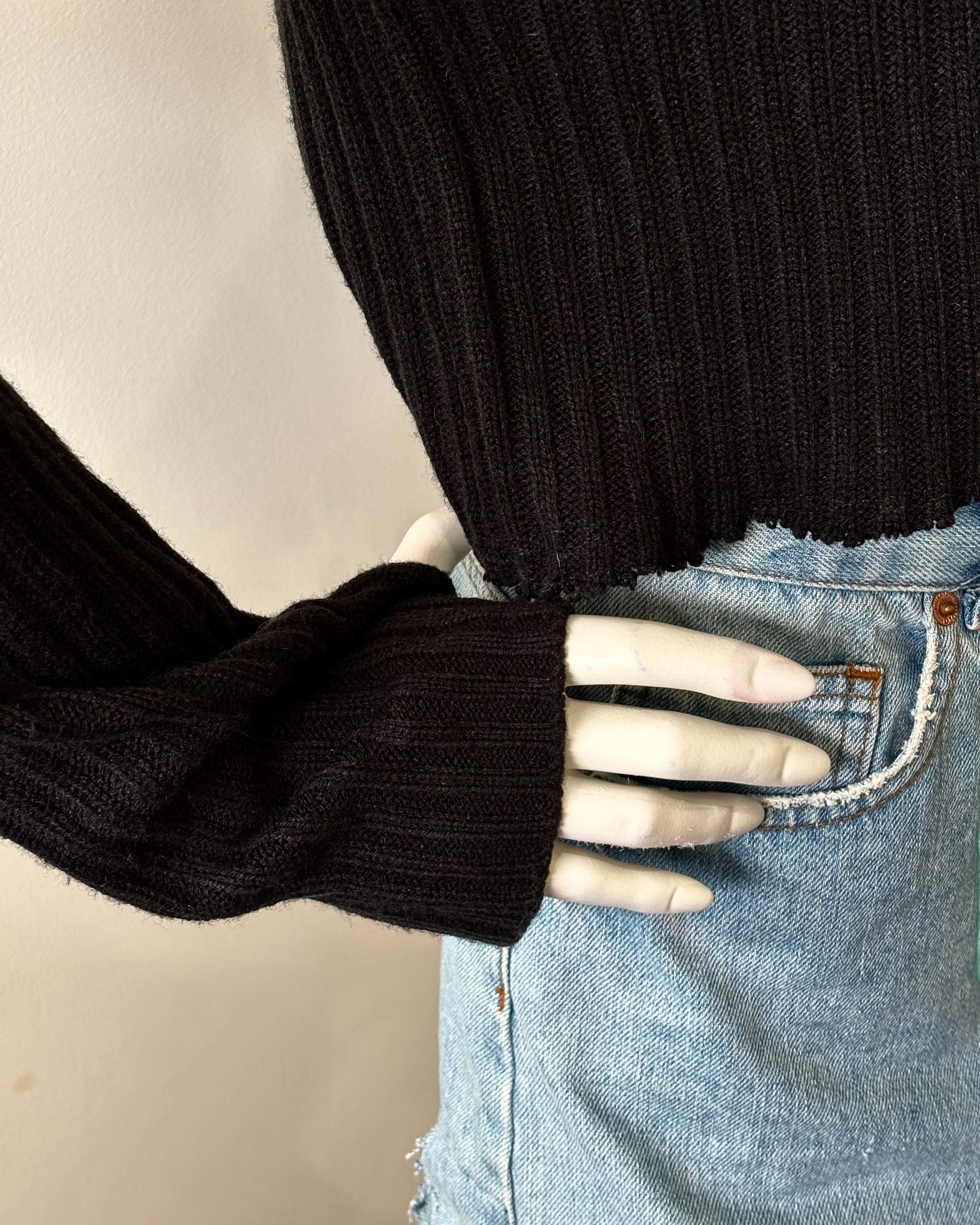 Black Reworked Knit Top - One of One