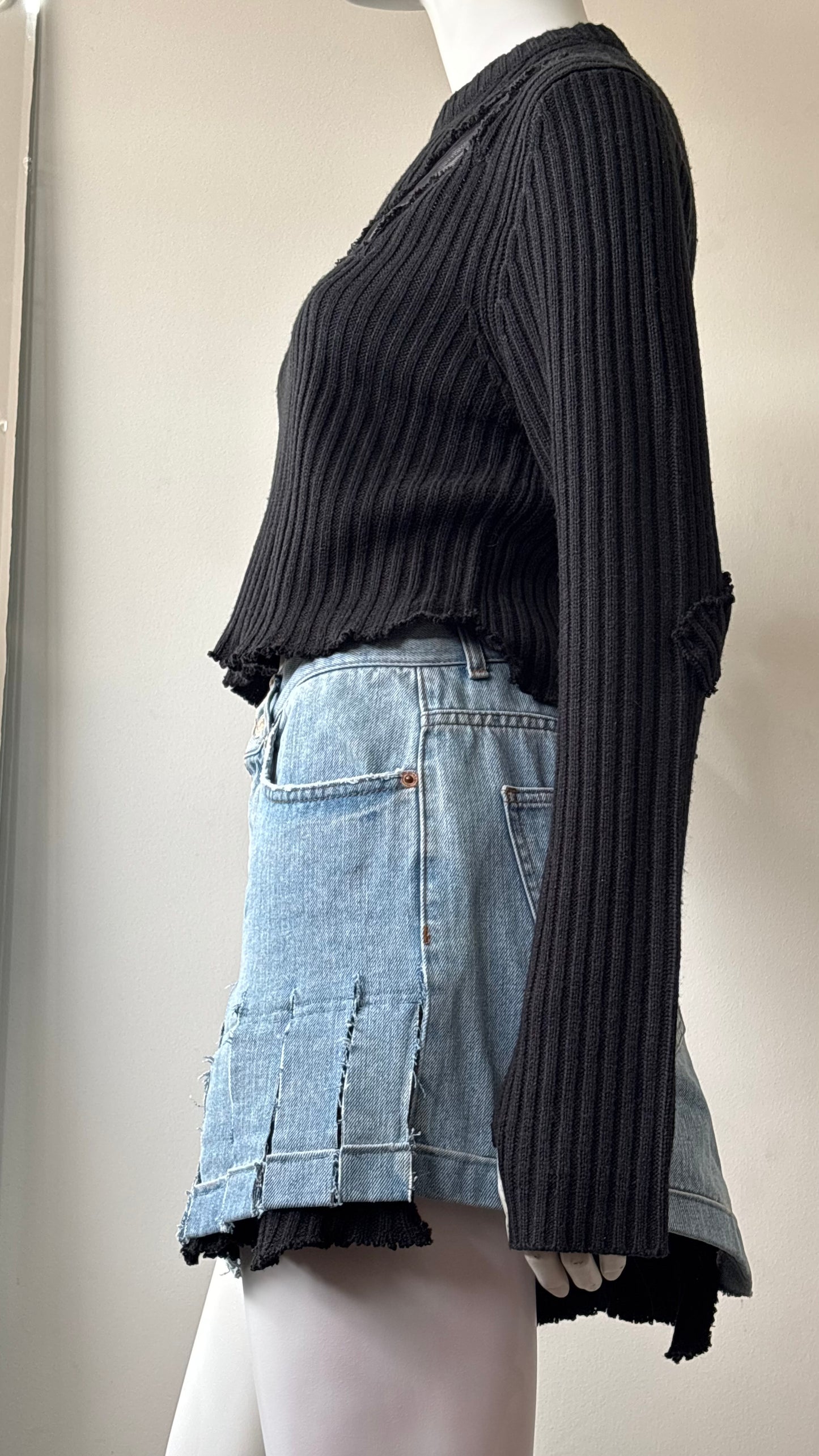 Black Reworked Knit Top - One of One