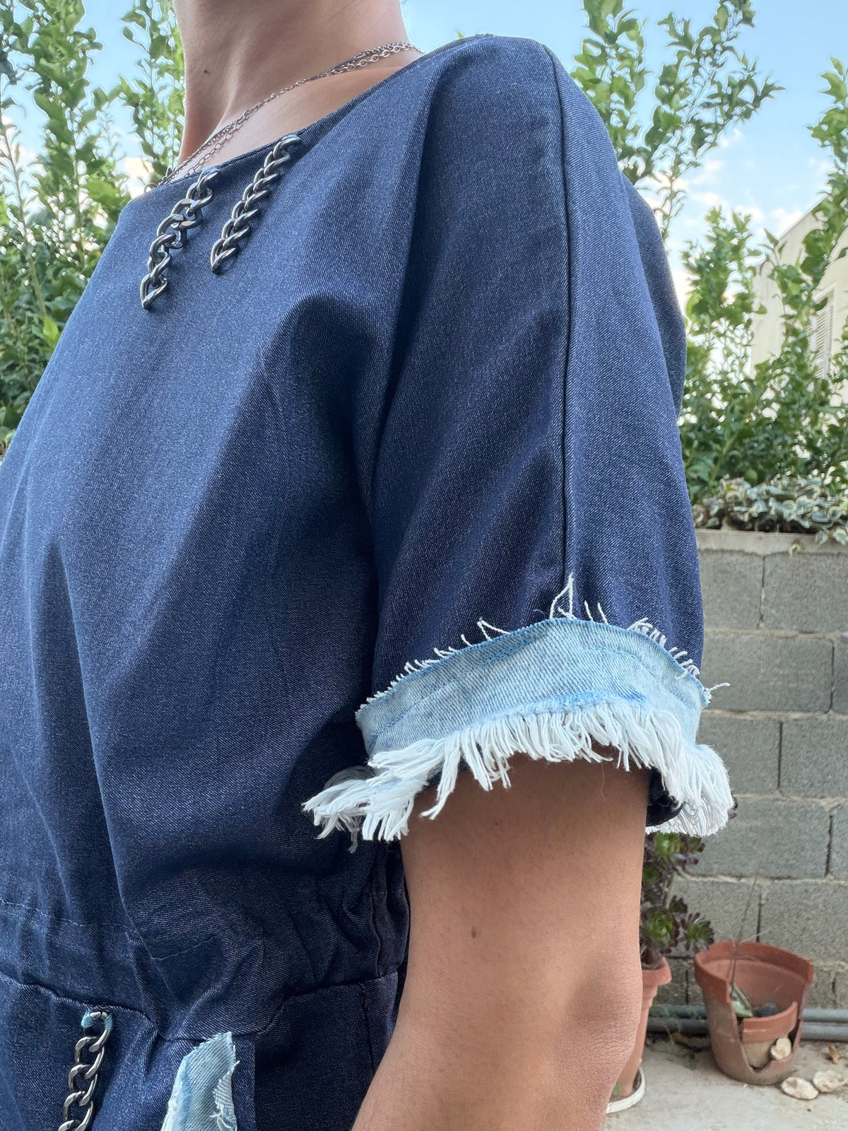 Cat Spirit — Reworked Denim Dress