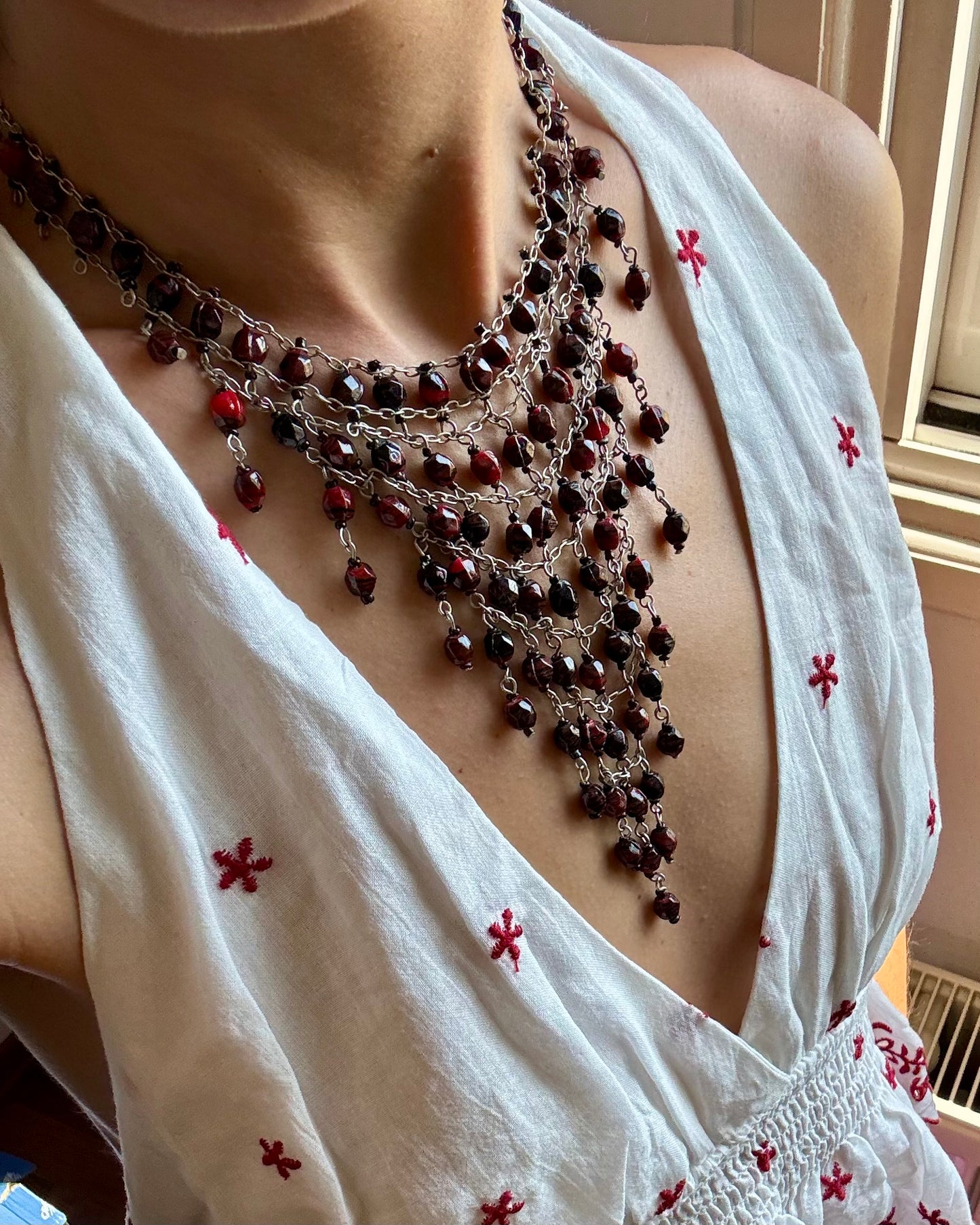 Vintage Beaded Statement Necklace
