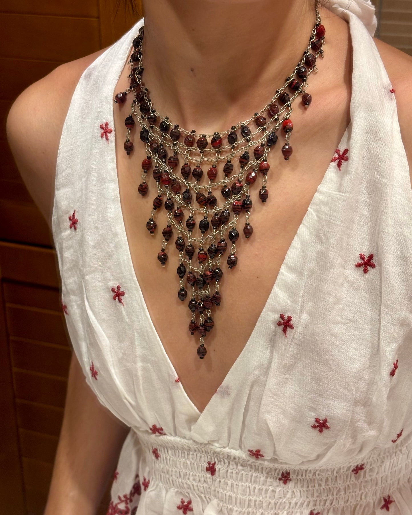 Vintage Beaded Statement Necklace