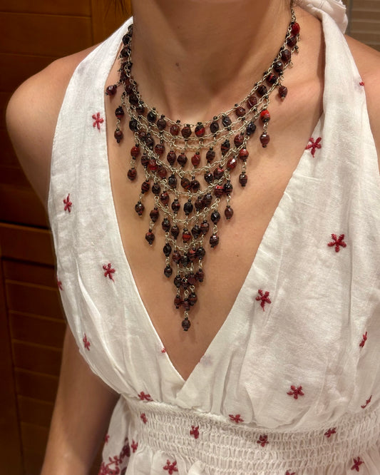 Vintage Beaded Statement Necklace