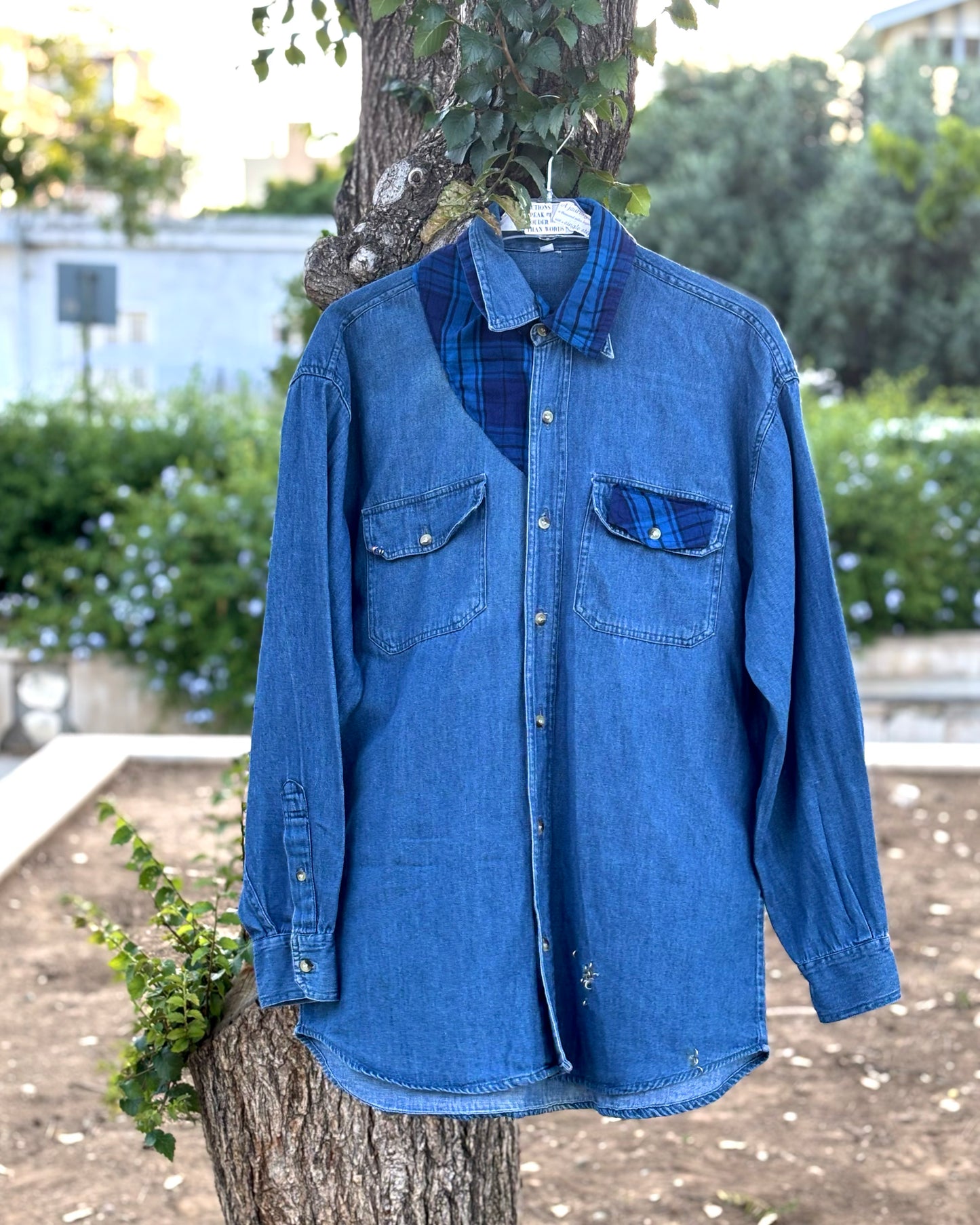 Sustainable Denim Overshirt - One of One Wearable Art