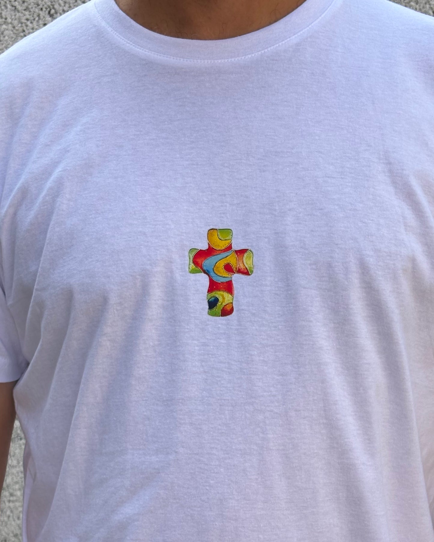 Artwear T-shirt "Energy Cross" - Hand-Pressed Print