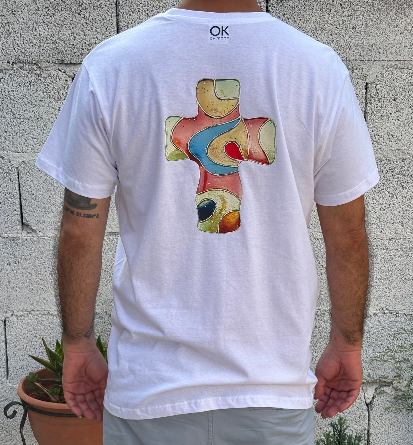 Artwear T-shirt "Energy Cross" - Hand-Pressed Print