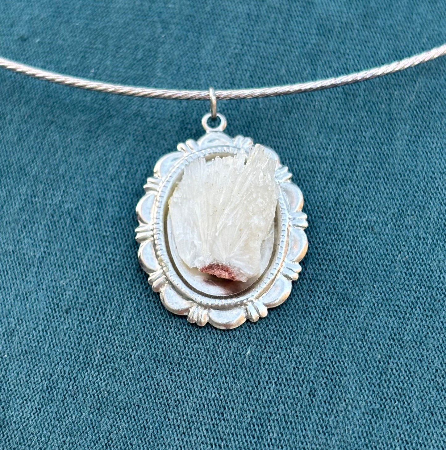 Minimal Natrolite Raw Crystal Necklace
