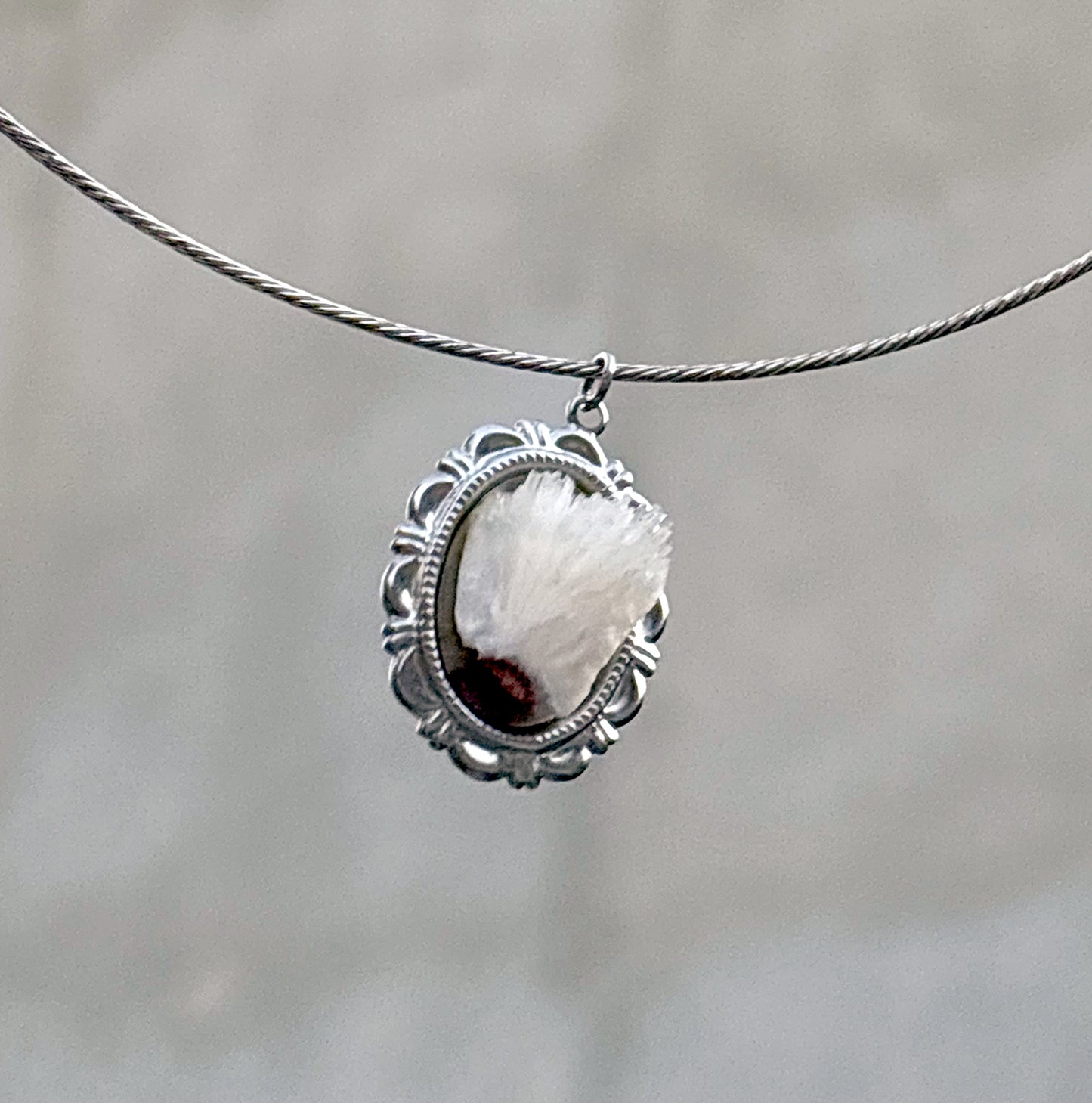 Minimal Natrolite Raw Crystal Necklace