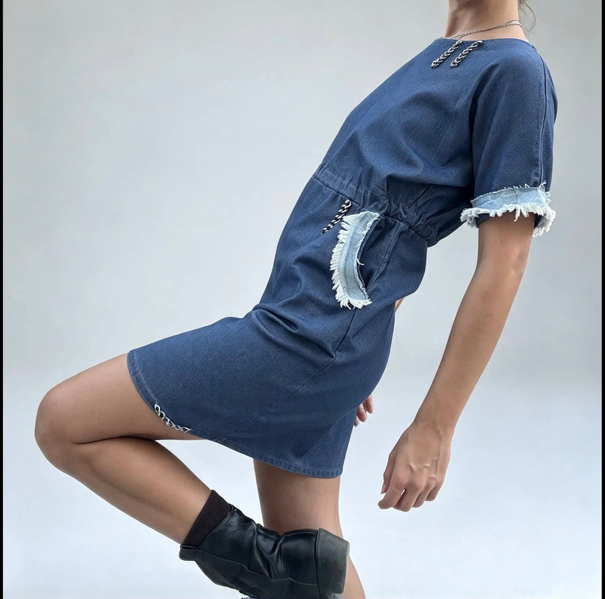 Cat Spirit — Reworked Denim Dress