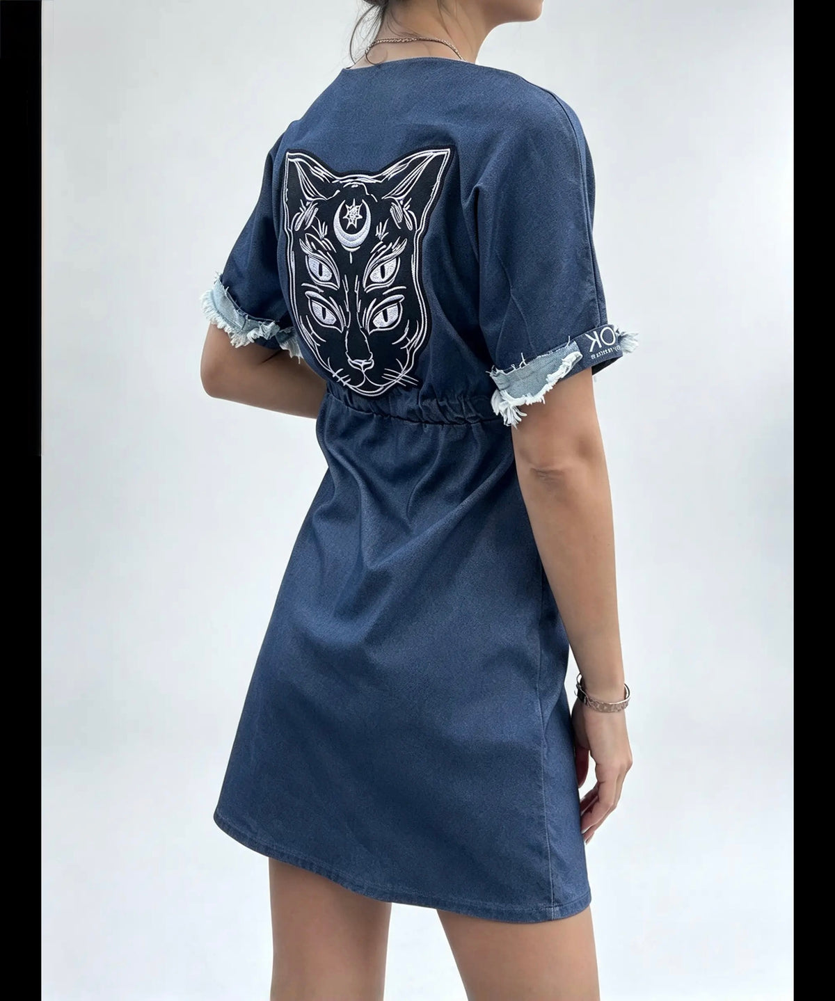 Cat Spirit — Reworked Denim Dress
