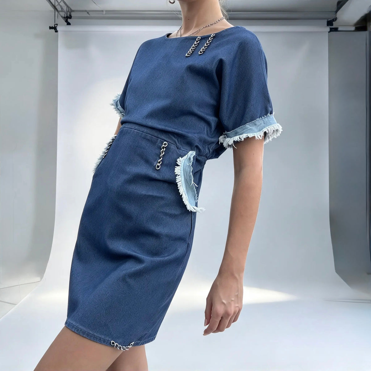 Cat Spirit — Reworked Denim Dress