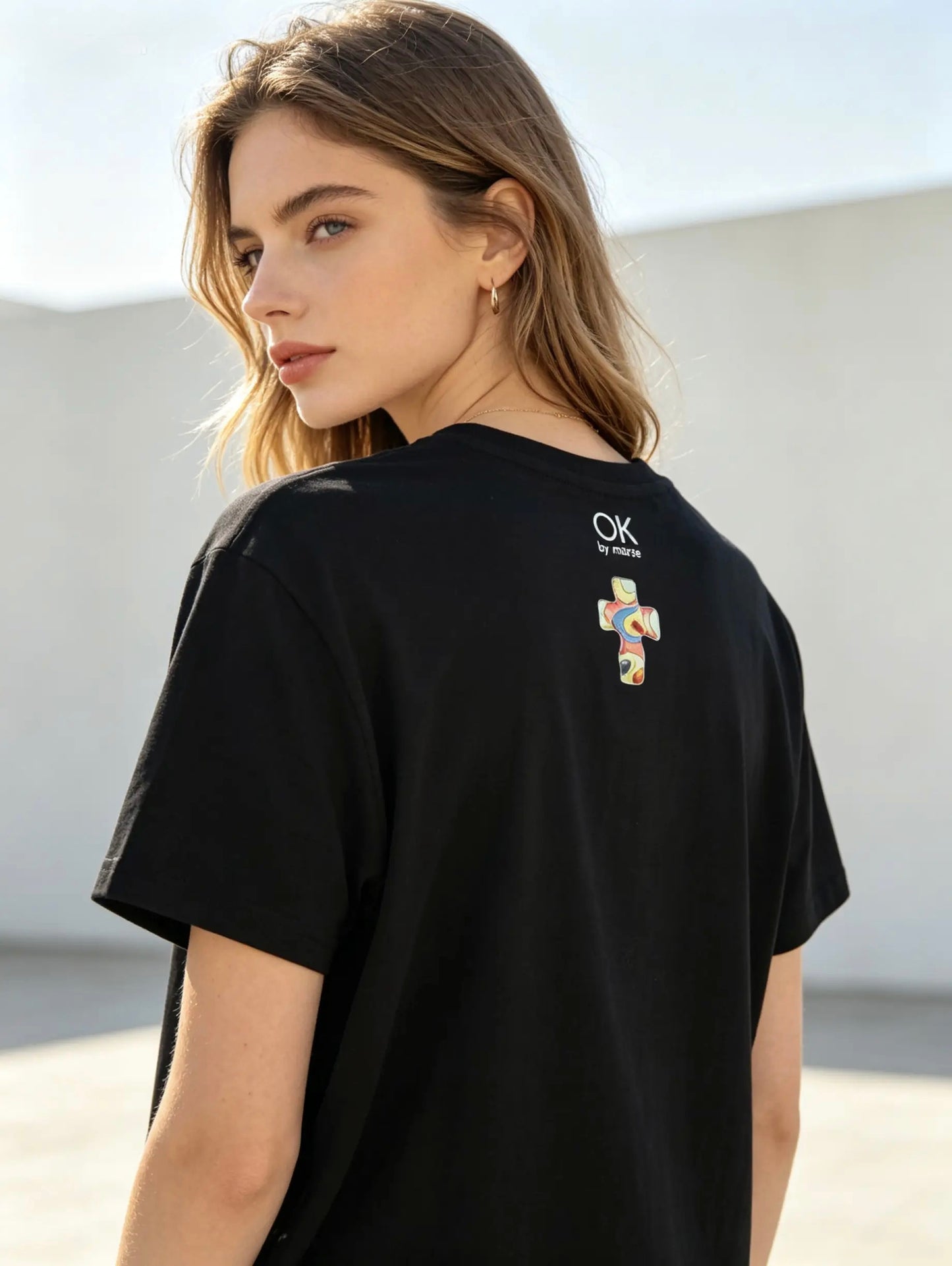 Artwear T-Shirt - "Energy Cross" - Hand-Pressed Artwork