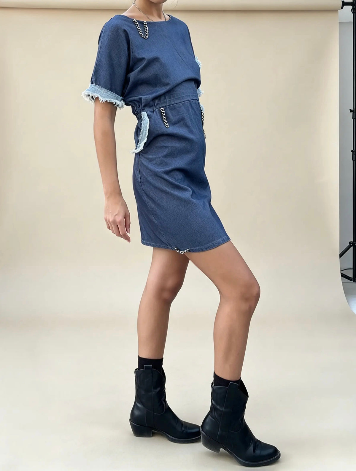 Cat Spirit — Reworked Denim Dress