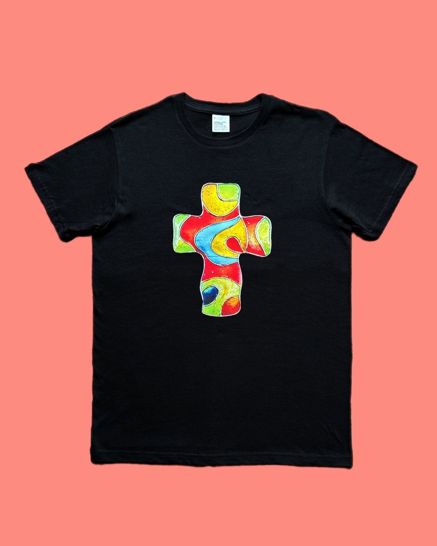 Artwear T-Shirt - "Energy Cross" - Hand-Pressed Artwork