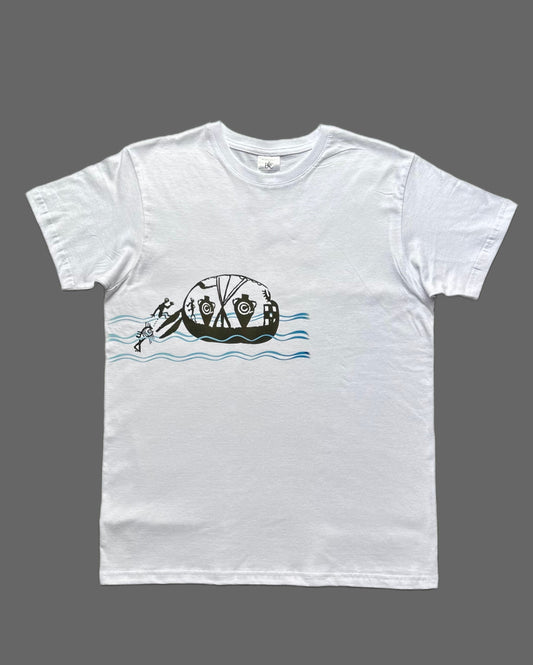 Digitize Artwear "Ancient Mosaic - Island Vibes" - Hand-Pressed Artwork