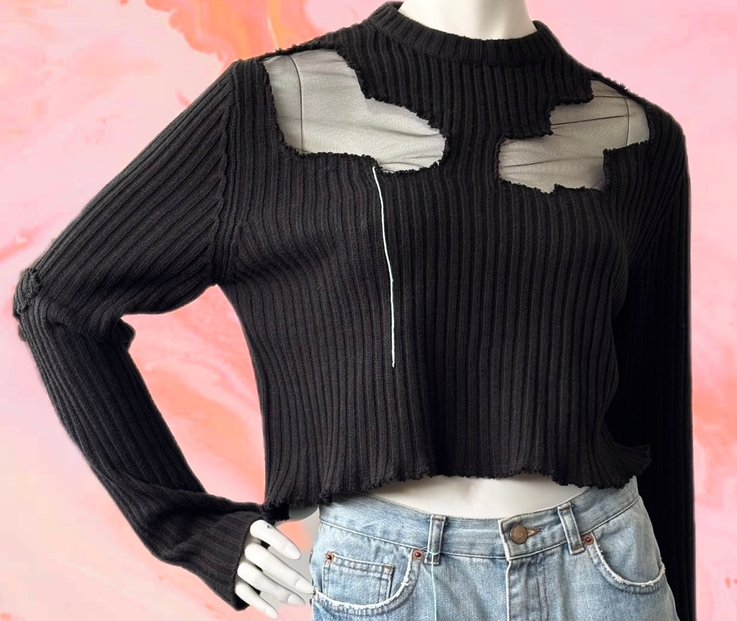 Black Reworked Knit Top - One of One